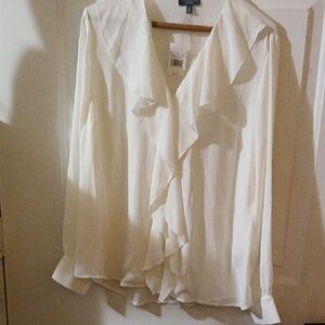 The Limited Cream Ruffle Blouse